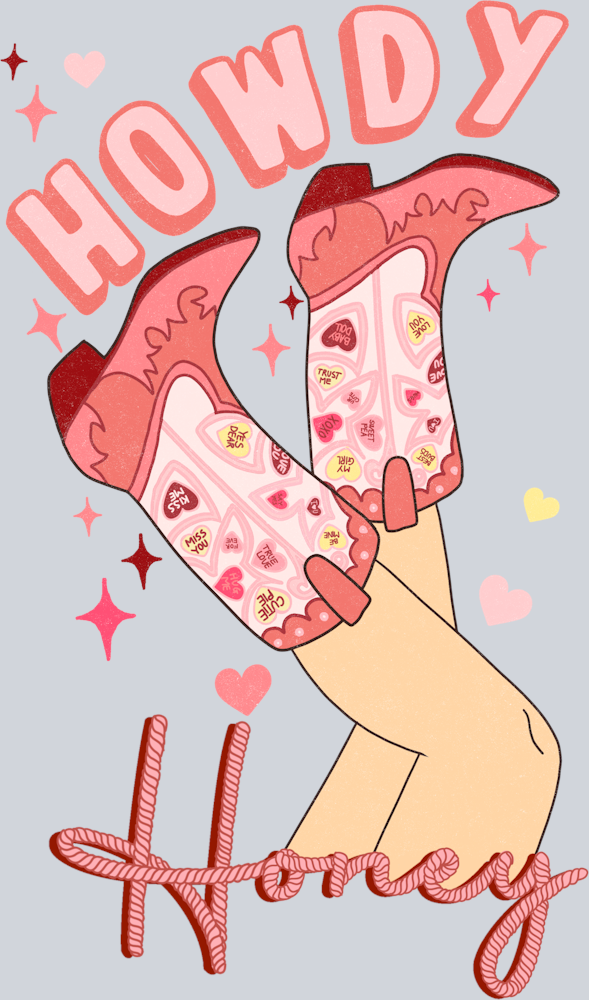Howdy Honey Cowboy Boots - STK02820 (DTF Transfers)