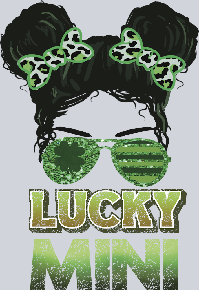 Lucky Mini Messy Twin Buns - STK03878 (DTF Transfers)
