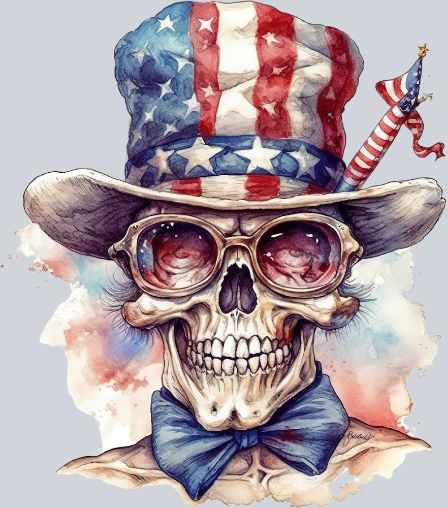 Skull Patriotic 4 - STK05543 (DTF Transfers)