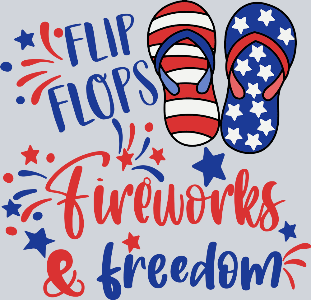 Flip Flop Fireworks And Freedom - STK02038 (DTF Transfers)
