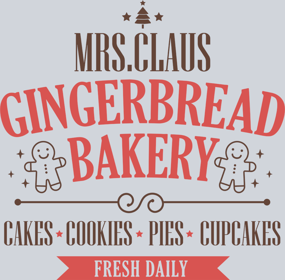 Vintage Mrs Claus Gingerbread Bakery - STK06325 (DTF Transfers)