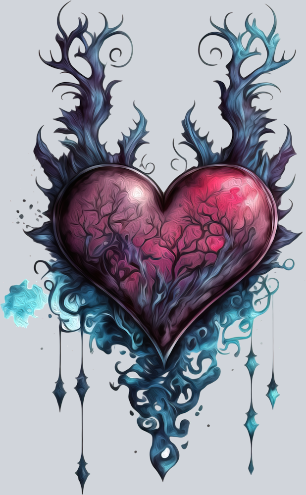 Goth Heart 5 - STK02400 (DTF Transfers)