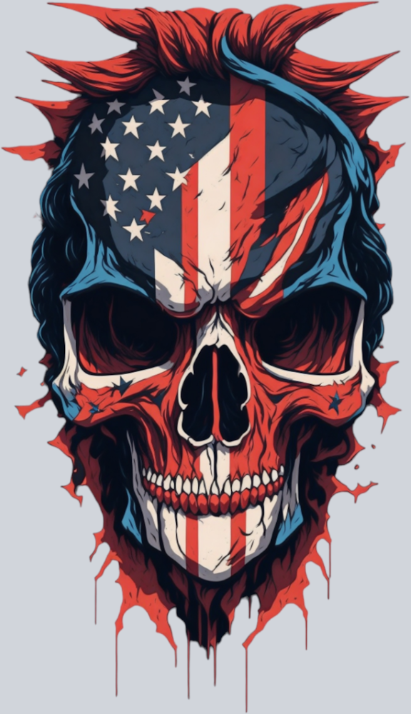 Skull Red White And Blue - STK05548 (DTF Transfers)