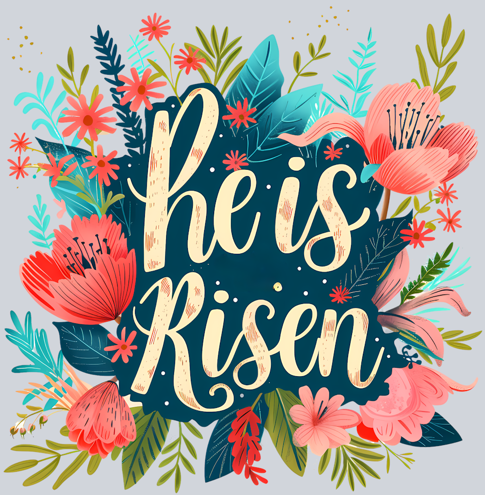 He Is Risen 4 Floral - STK02635 (DTF Transfers)