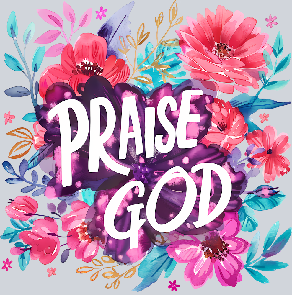 Praise God Floral - STK04962 (DTF Transfers)