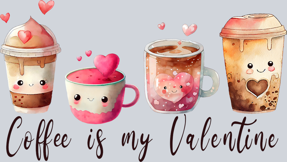 Coffee My Valentine Cute - STK01413 (DTF Transfers)