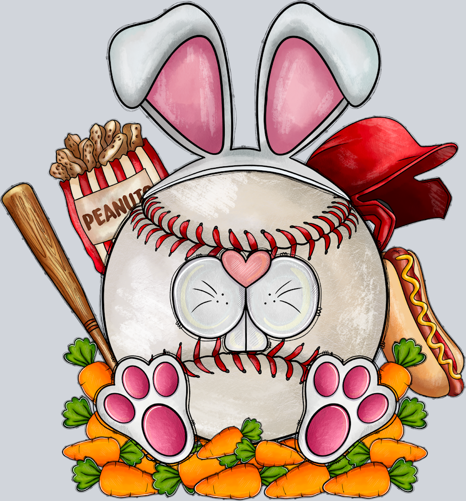 Easter Softball Bunny - STK01802 (DTF Transfers)
