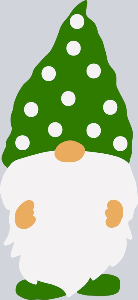 Gnome Green Hat White Dots - STK02285 (DTF Transfers)