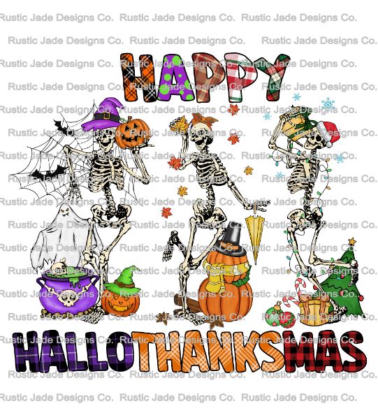 Happy Hallothanksmas Sublimation Transfer Paper