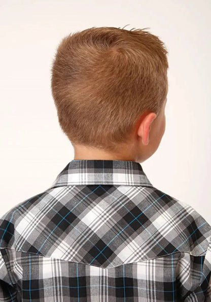 Roper Ghostly Gallop (White) - Boy's Western Shirt