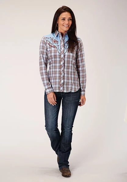 Roper 1634 Fancy Applique (Blue) - Women's Western Shirt
