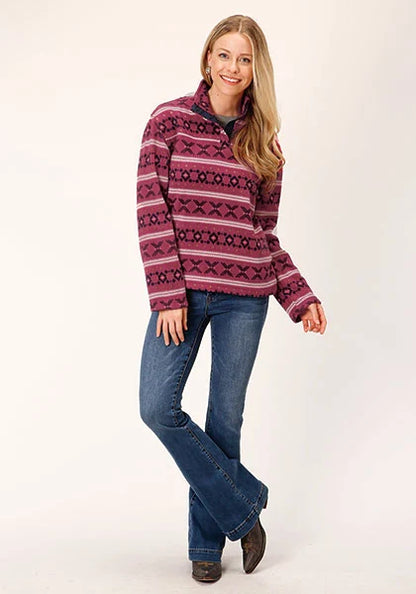 Roper 1816 Aztec (Maroon) - Women's Fleece Pullover