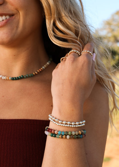 Natural Gemstone Bracelet + 14k Gold Filled Toggle : Sedona