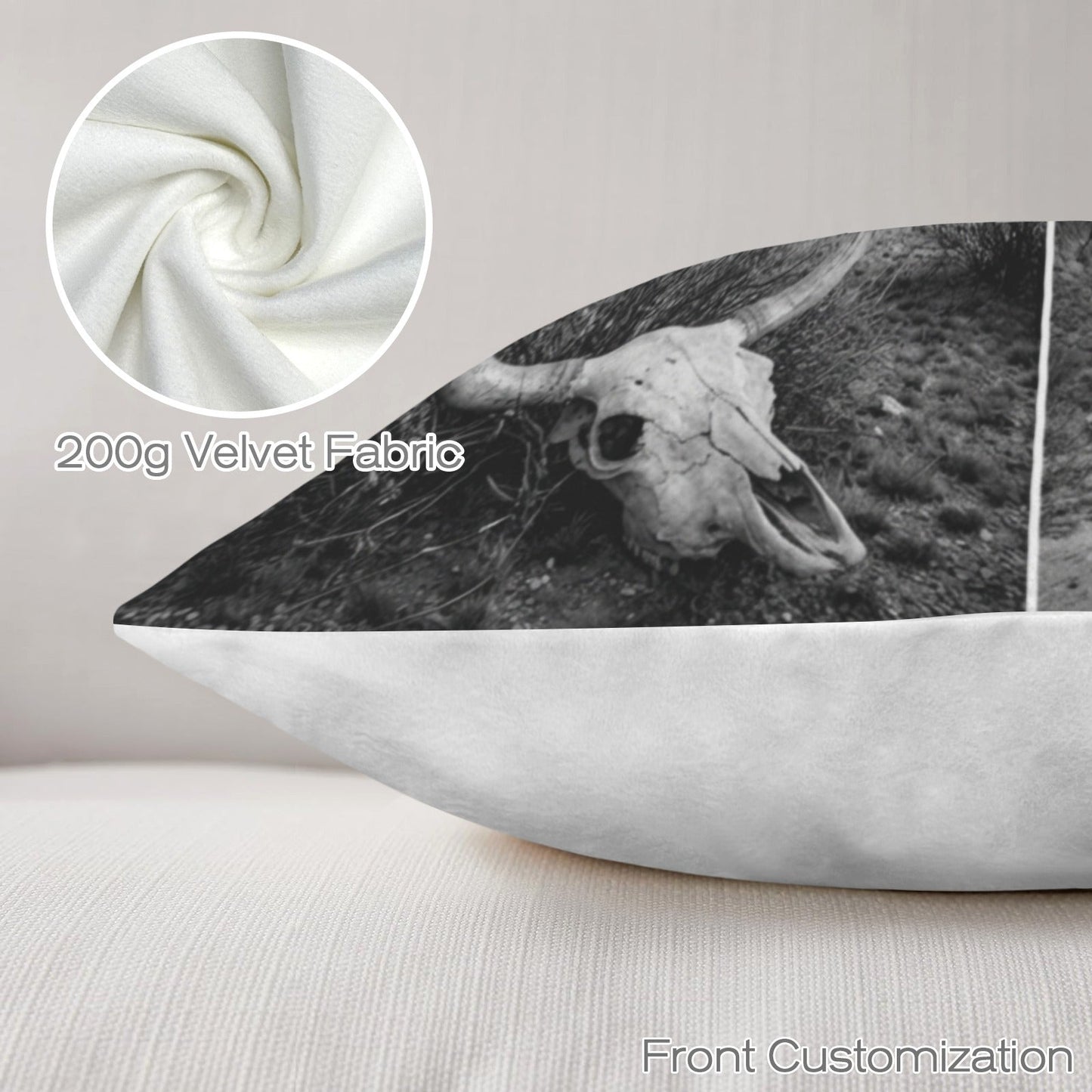 Baha Ranch Black White Desert Velvety Soft Pillow Case Made in America