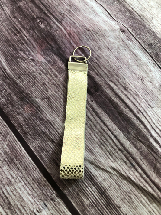 Gold snake print Wristlet keychain