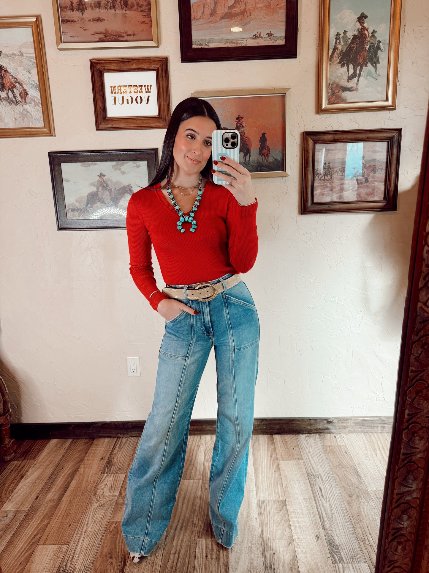 The Sloan Top in Red