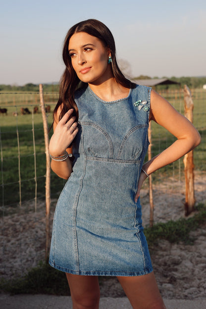 The Dallas Denim Dress-SMALL