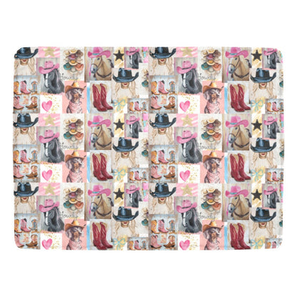 Danilo Painted Cowgirl Collage Throw Blanket 60" x 80 Made in America