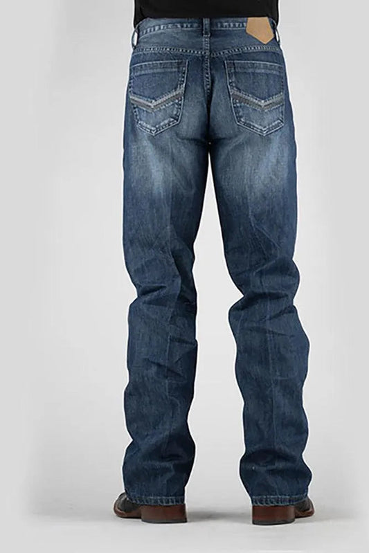 Tin Haul Regular Joe with Grey V Stitch (Dark Wash) - Men's Bootcut Jeans (Closeout)