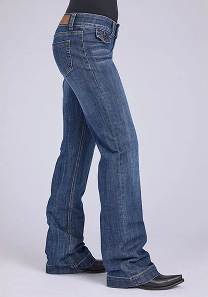 Tin Haul 280 Rosie Fit Flap Pockets (Medium Wash) - Women's Bootcut Jeans