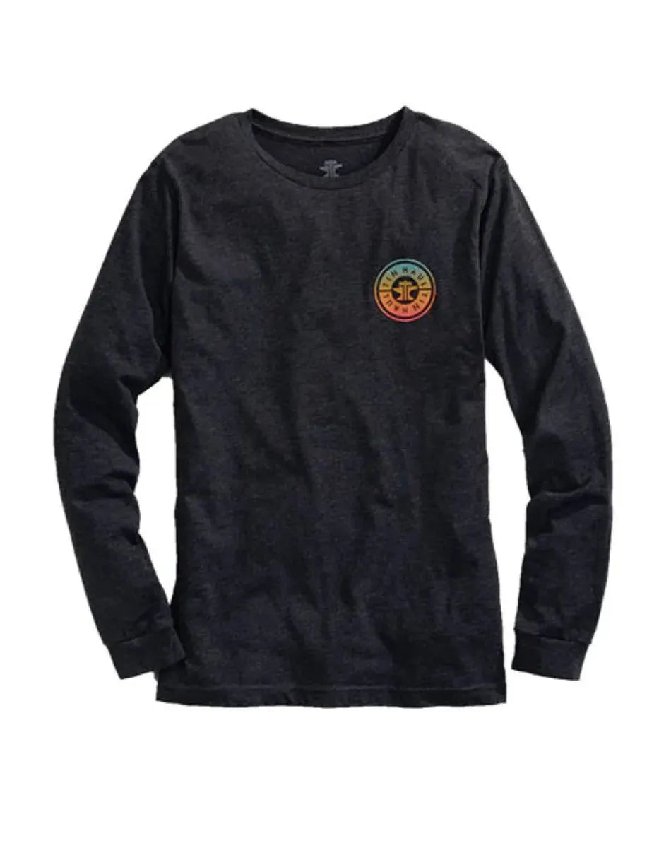 Tin Haul Ombre Logo Long Sleeve (Grey) - Men's Western T-Shirt