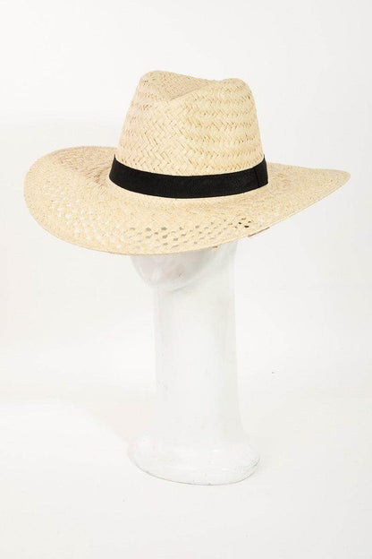 Fame Basket Weave Straw Sun Hat for Stylish Sun Protection