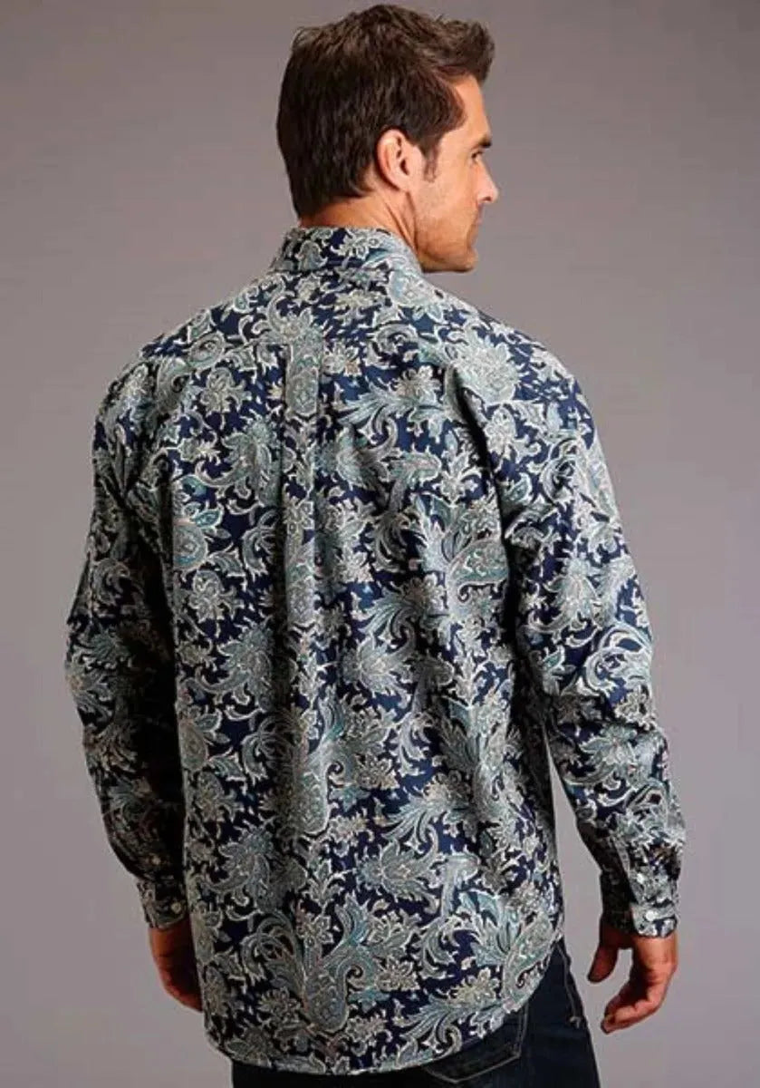 Stetson Deep Marine (Blue) - Men's Western Shirt