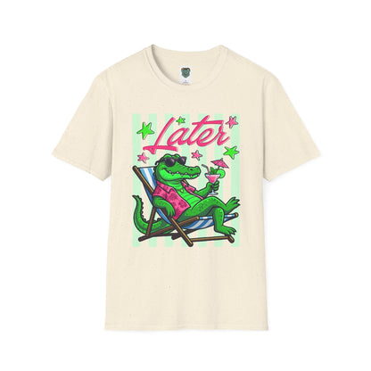 LATER ALLIGATOR TSHIRT - RELAXED ALLIGATOR LOUNGING GRAPHIC TEE