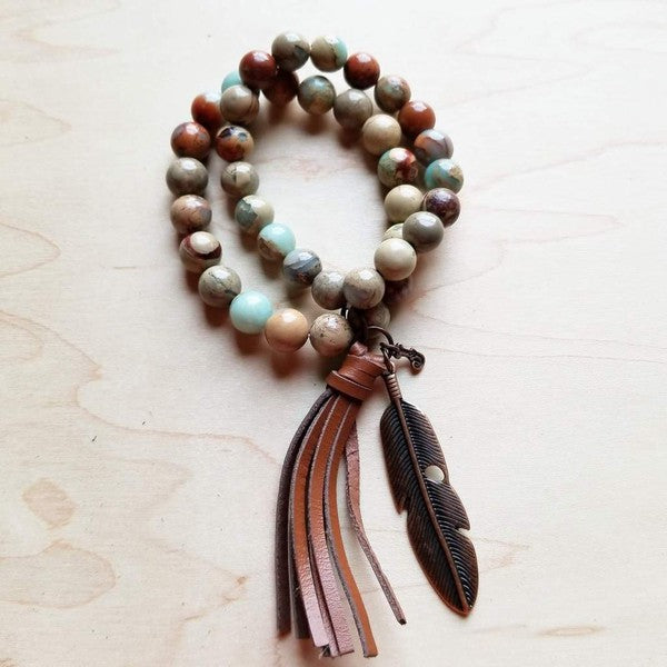 Aqua Terra Double Strand Bracelet with Tassel