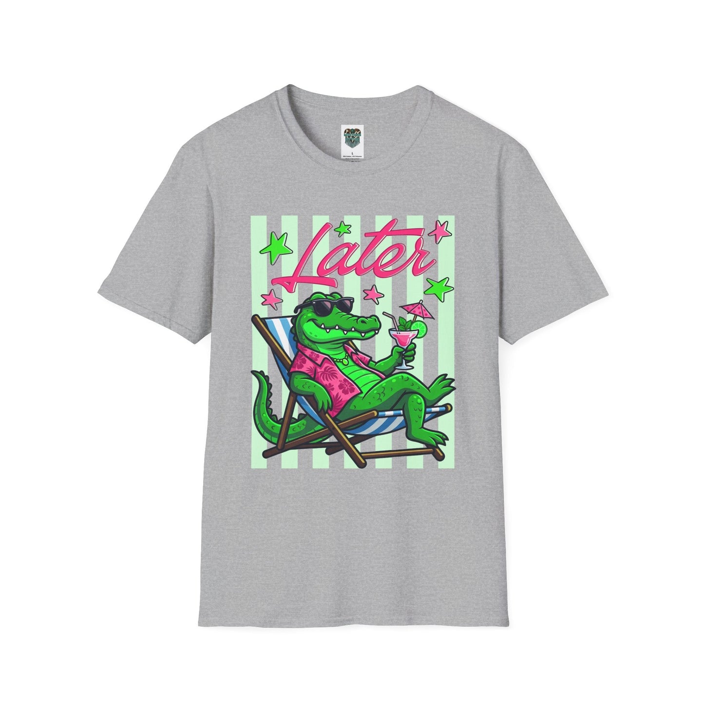 LATER ALLIGATOR TSHIRT - RELAXED ALLIGATOR LOUNGING GRAPHIC TEE