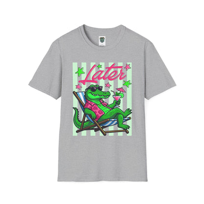 LATER ALLIGATOR TSHIRT - RELAXED ALLIGATOR LOUNGING GRAPHIC TEE