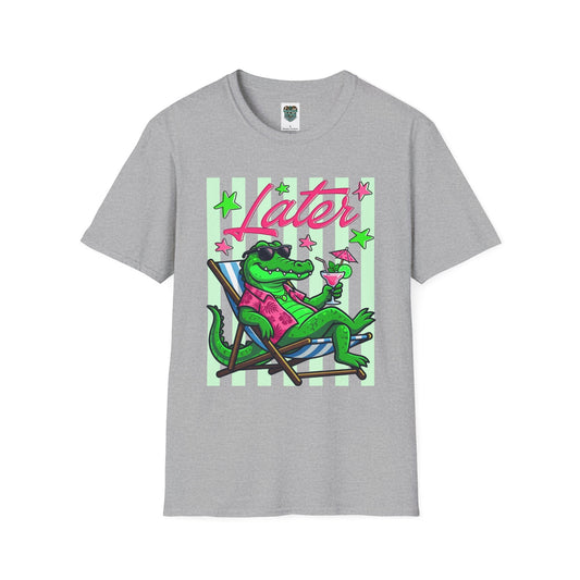 LATER ALLIGATOR TSHIRT - RELAXED ALLIGATOR LOUNGING GRAPHIC TEE