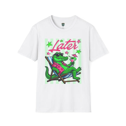 LATER ALLIGATOR TSHIRT - RELAXED ALLIGATOR LOUNGING GRAPHIC TEE