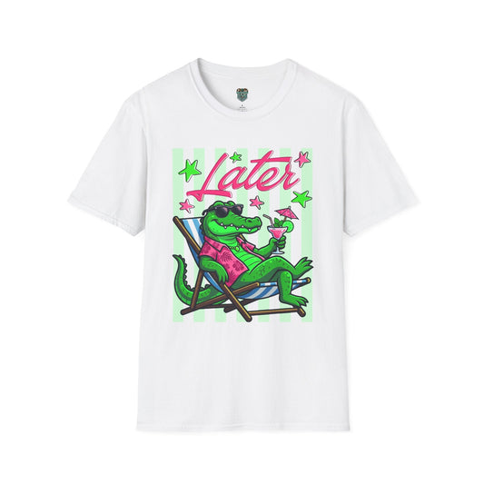 LATER ALLIGATOR TSHIRT - RELAXED ALLIGATOR LOUNGING GRAPHIC TEE