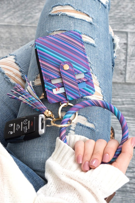 Key Ring Wallet wristlet ID Zip Up