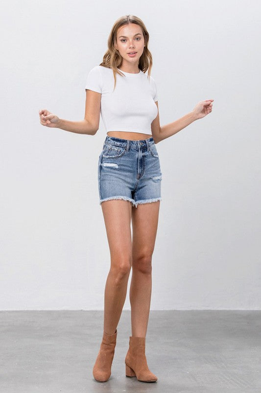 HIGH RISE MOM SHORTS