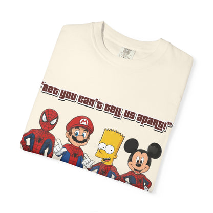 Funny Guess Cartoon Tribute Unisex T-Shirt, Fun Graphic Tee, Perfect Gift for Kids & Adults, Family Bonding, Birthday, Casual Wear