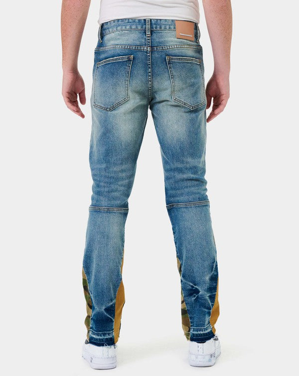 Heavy Rip & Repair Slim Straight Denim