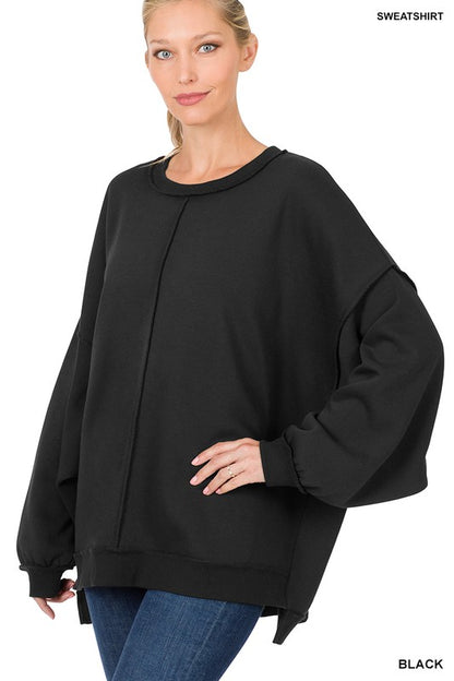 Oversized Exposed-Seam Sweatshirt