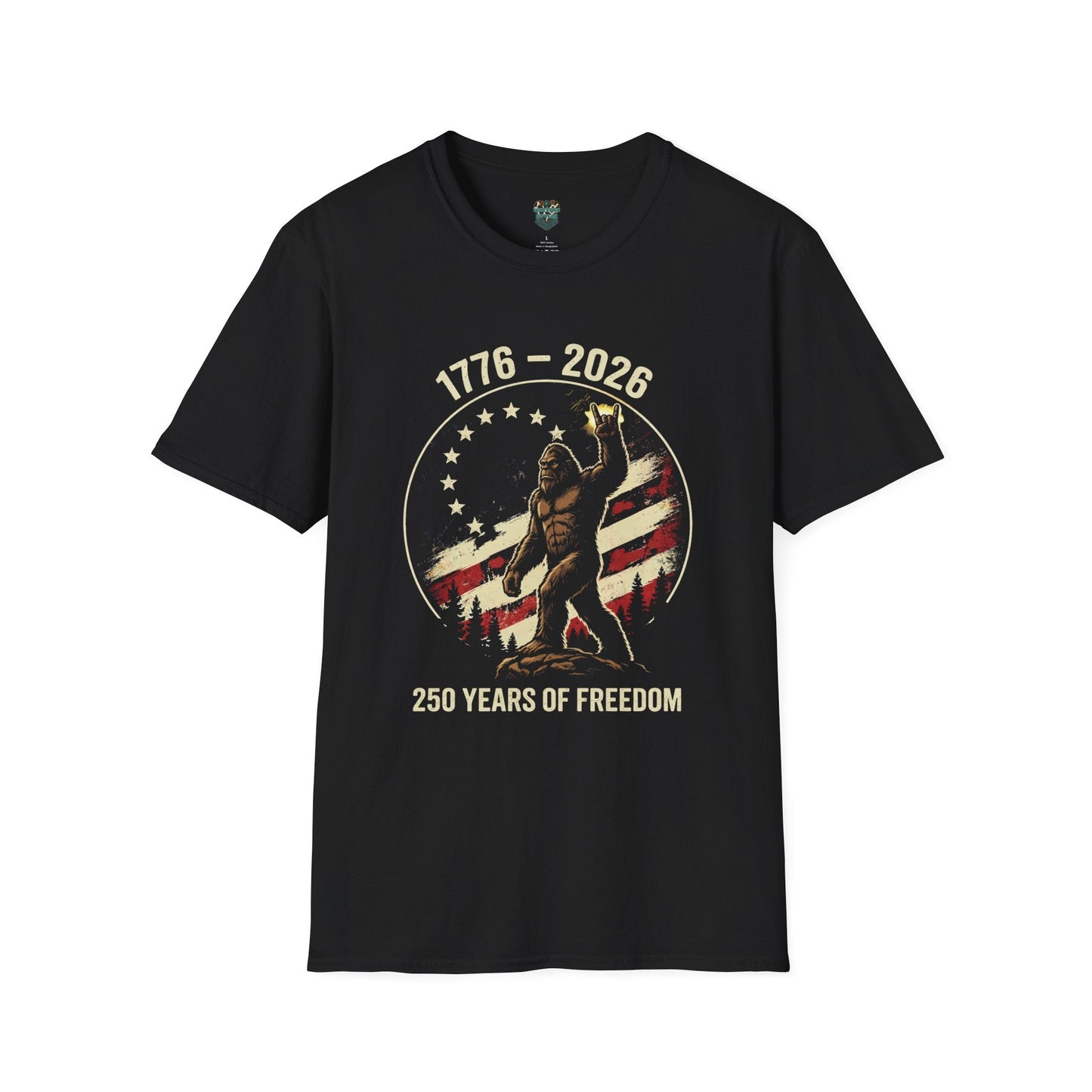 PATRIOTIC BIGFOOT 1776-2026 TSHIRT - 250 YEARS OF FREEDOM