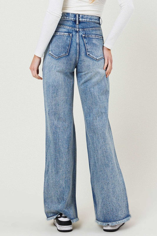 High Rise Wide Leg Jeans in a Vintage Acid Wash