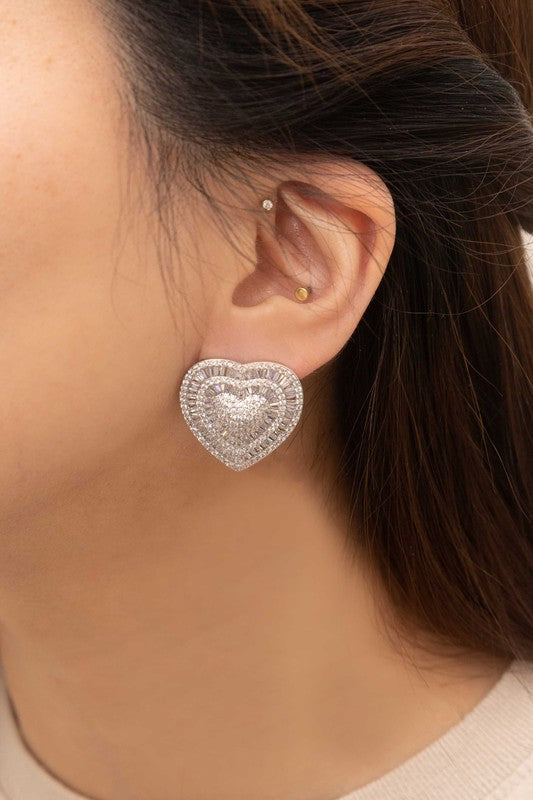 Amiya Heart Post Earrings