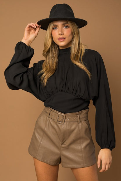 Mock Neck Bottom Fitted Top