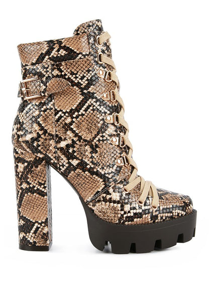 Palmetto Snake Skin Ankle Boots