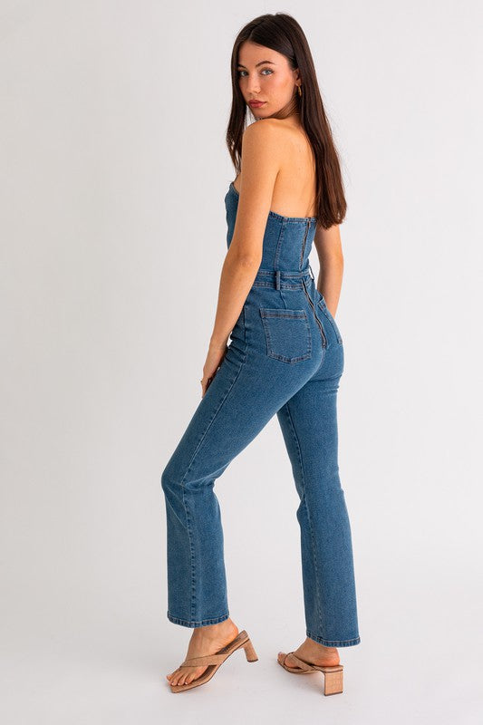 Tube Denim Jumpsuit