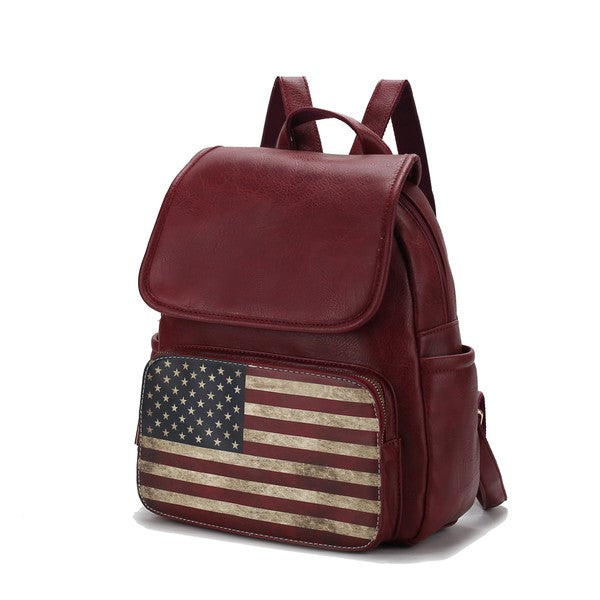 MKF Collection Regina Flag Women Backpack by Mia K