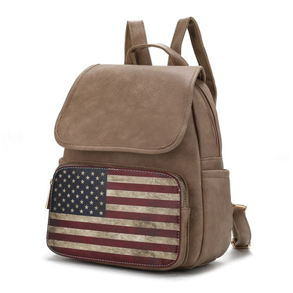 MKF Collection Regina Flag Women Backpack by Mia K