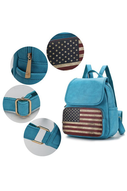 MKF Collection Regina Flag Women Backpack by Mia K