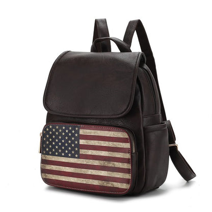 MKF Collection Regina Flag Women Backpack by Mia K