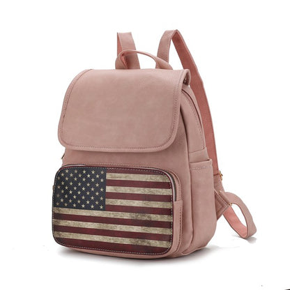 MKF Collection Regina Flag Women Backpack by Mia K